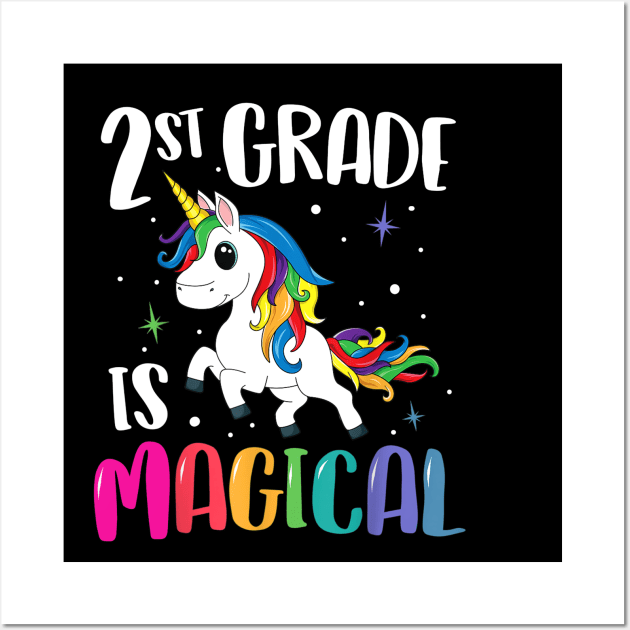 2nd Grade Is Magical Unicorn Back to School Teacher Second Wall Art by FONSbually